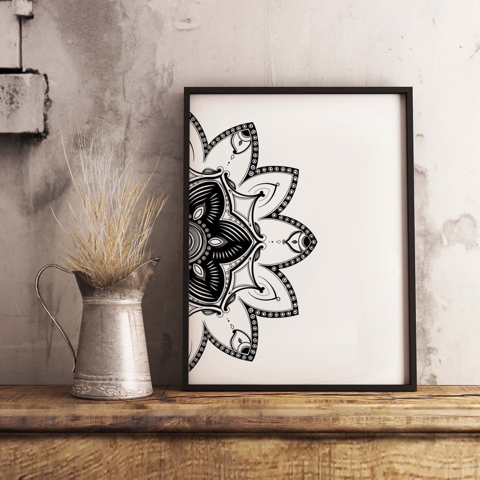 Printable mandala design for home decor mandalaart wall | Etsy