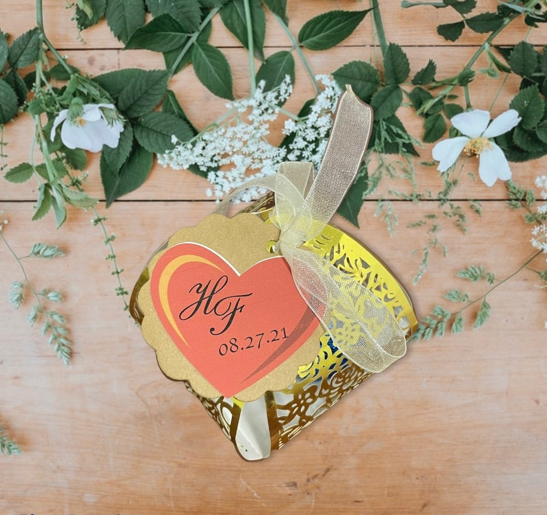 Custom Heart Sticker Labels | Wedding Favor, Baby Shower - Etsy