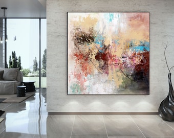 Large MODERN ABSTRACT OIL PAINTING on Canvas Contemporary Wall Art Framed art120
