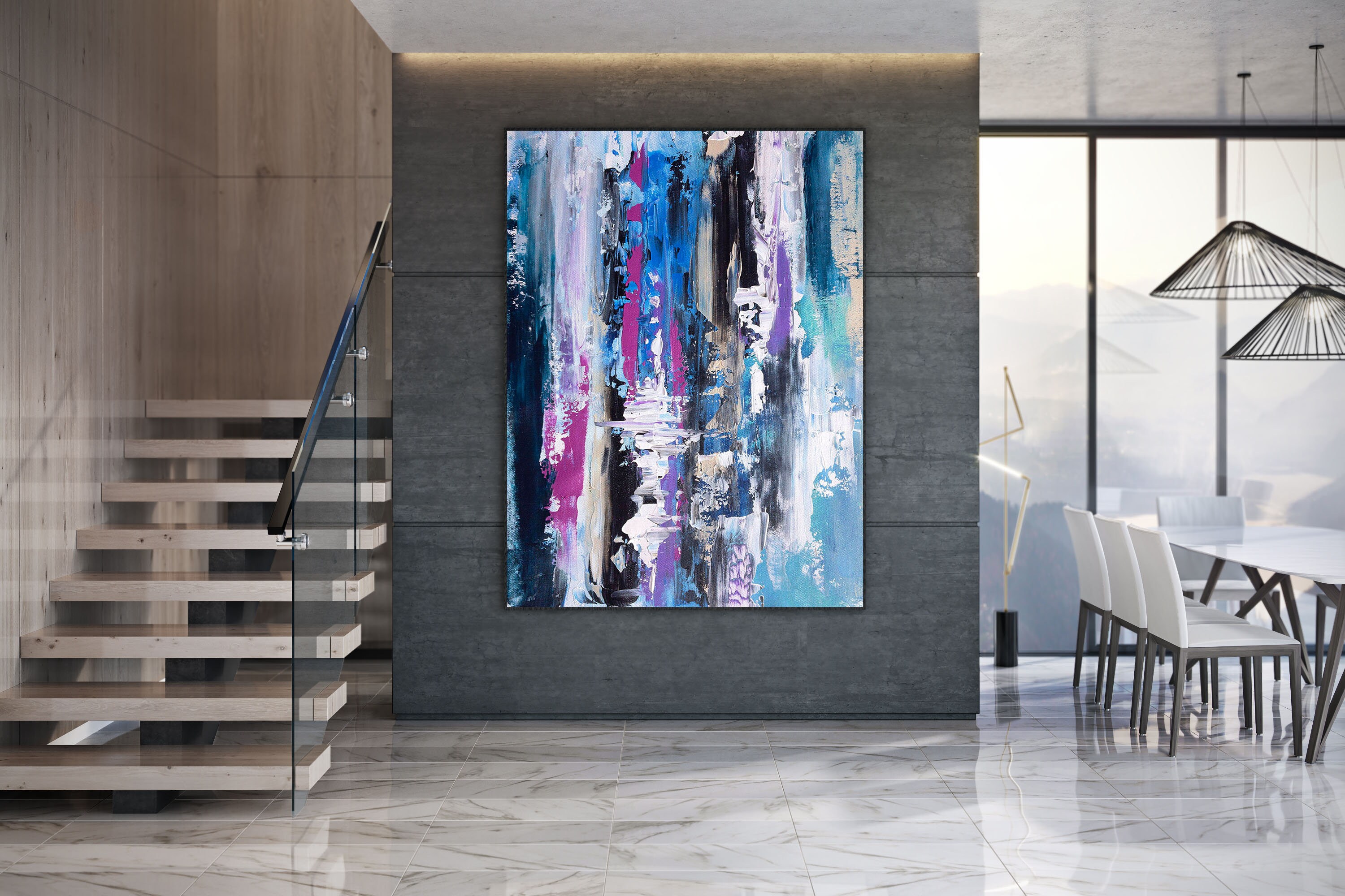 Large Abstract Wall Art-Original Painting on CanvasTexture | Etsy