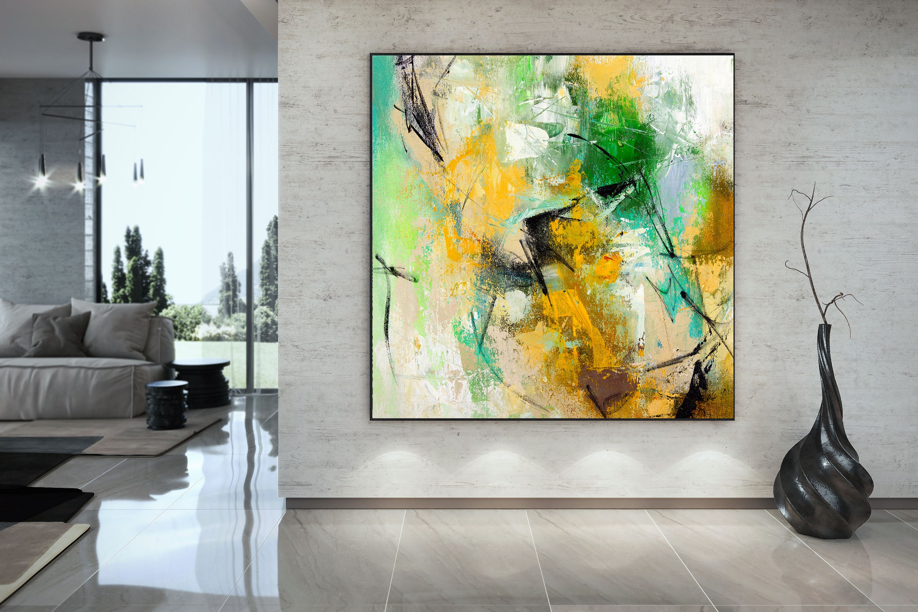 Large Abstract Painting on Canvasoriginal Wall Arttextured Etsy UK