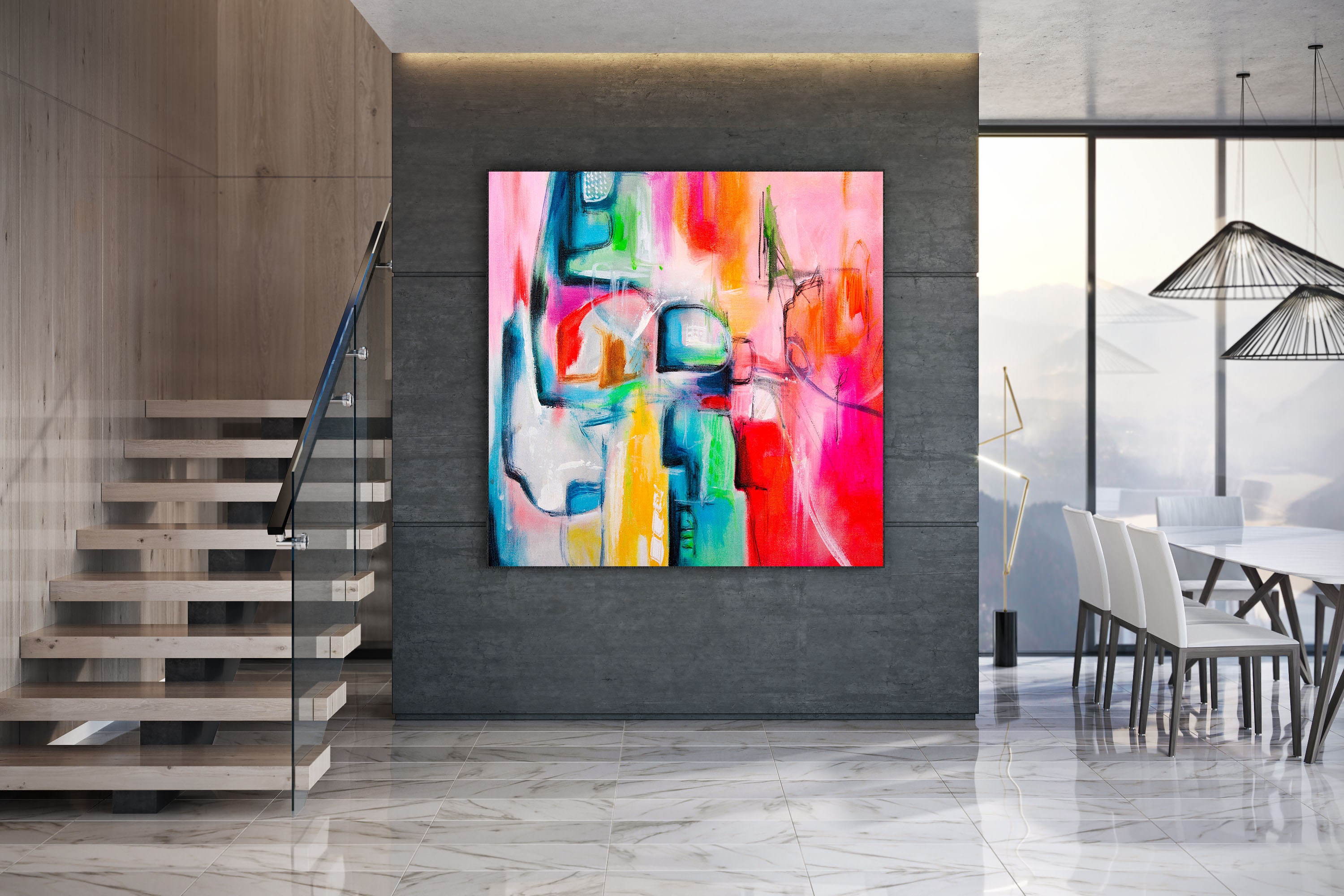 Original Abstract Art on Canvas-Artwork OriginalBedroom Wall | Etsy