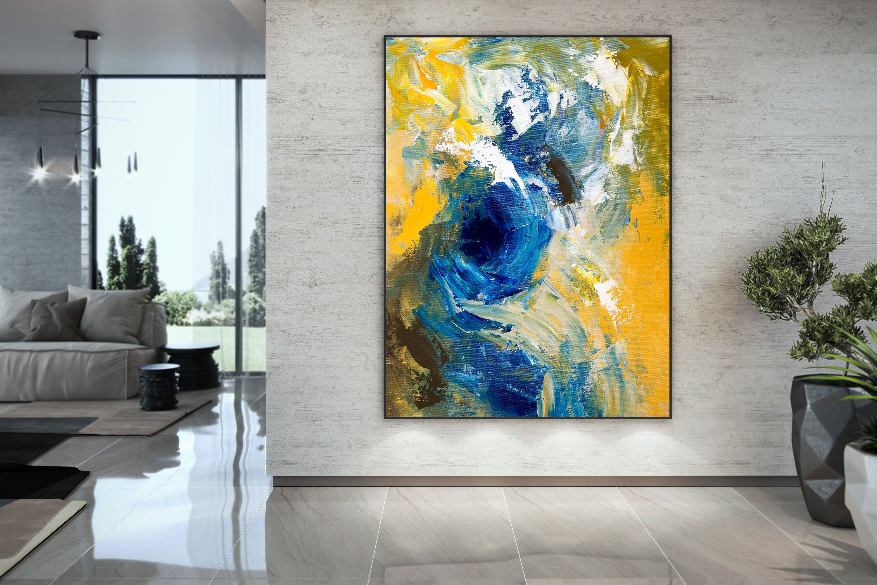 Abstract Wall Art Original Painting On Canvasdine Room Wall Etsy