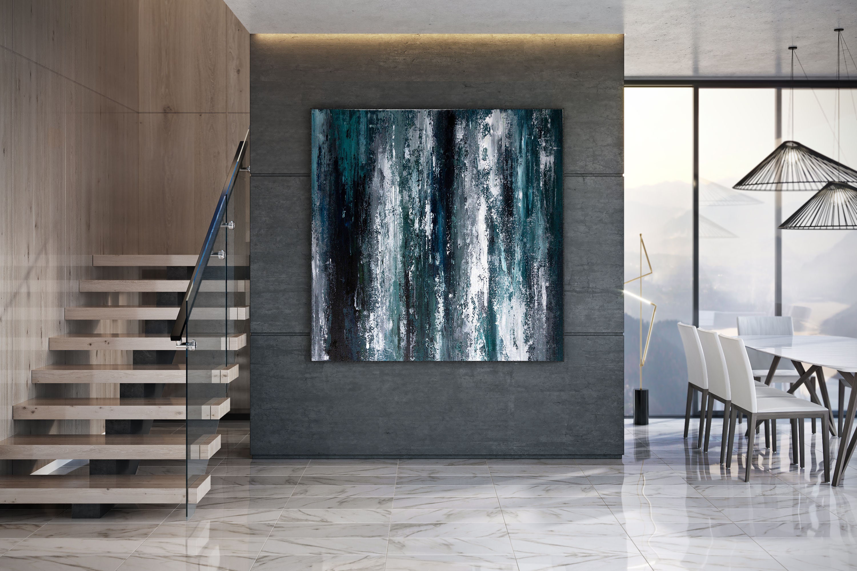 Original Abstract Wall Artabstract Paintingliving Room Wall Etsy UK