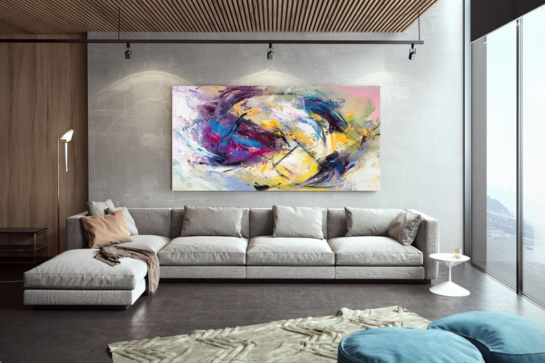 Large Abstract Artoriginal Painting Bedroom Wall Art Extra Etsy