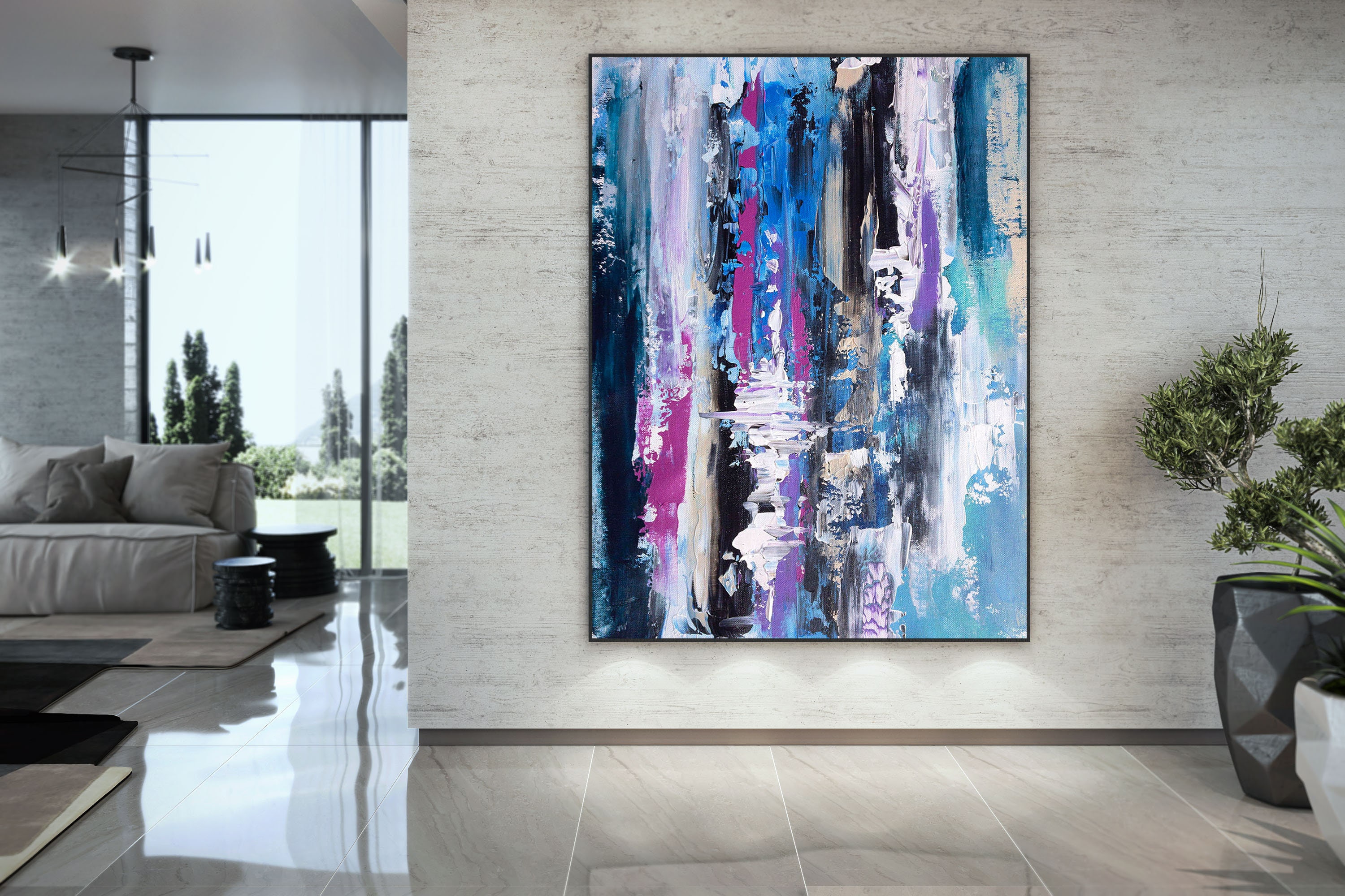 Large Abstract Wall Art Original Painting On Canvastexture Etsy