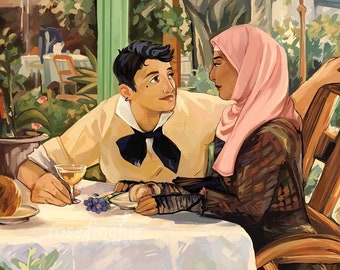 MINIPRINT chez le pere lathuille but make it gay 4.25" x 5.5" Postcard Print