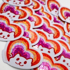 Lesbian Pride Cat Heart - 2” LGBT Glitter Sticker - Etsy