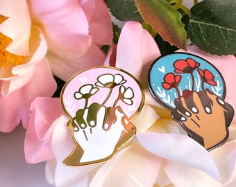 Languages of Love Touch Holding Hands 1.75” Hard Enamel Pin