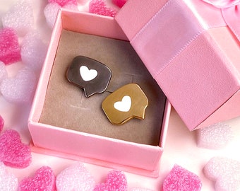 Languages of Love Heart Speech Bubble 0.5” Board Filler Hard Enamel Pin