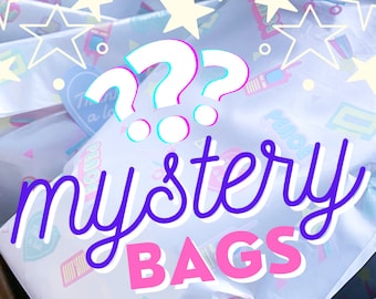 MYSTERY BAGS - Seconds Grade Enamel Pin Grab Bags - Includes Vinyl Stickers and Embroidered Patch