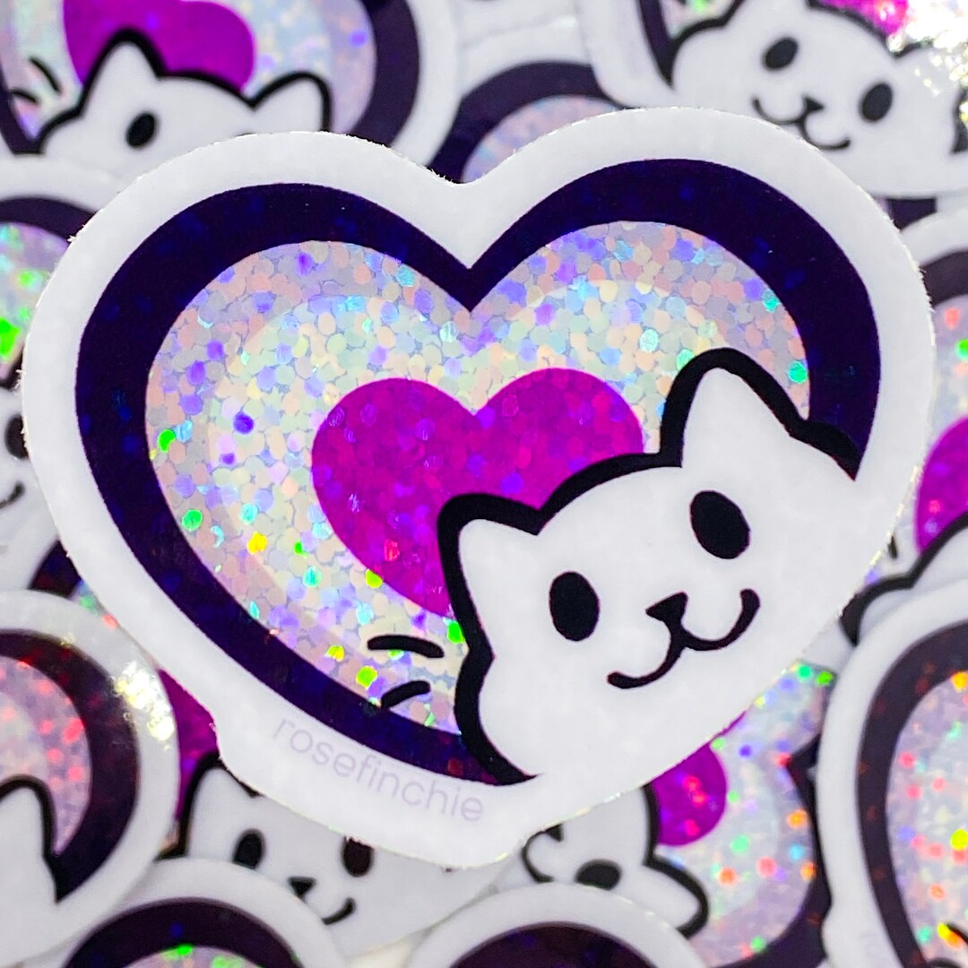 Ace Pride Cat Heart - 2” LGBT Glitter Sticker - Etsy