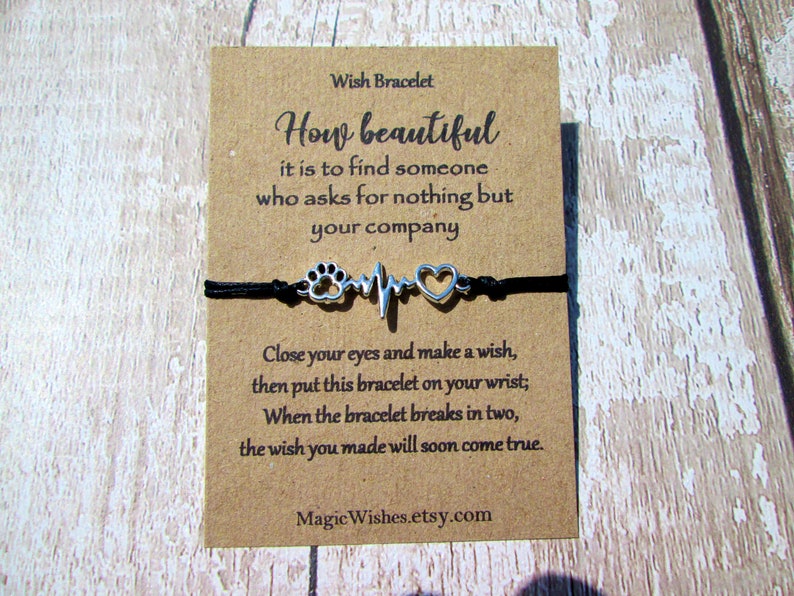 Pet Wish Bracelet Paw /&Heart Connector Pet Lover Pet Bracelet Friend Pet Pet Sympathy The Best Friend Pet Me and Pet the Best Company