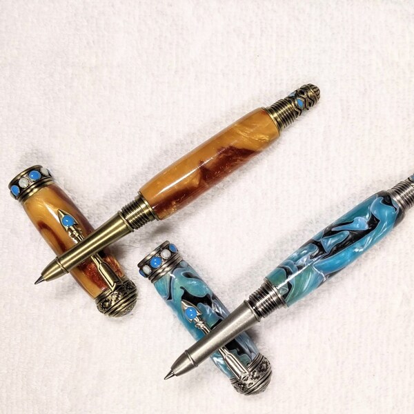 Native American Southwest pens, Roller Ball Capped or Twist Action Styles. These sell so fast! But, I try to keep replacing. Contact me