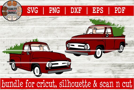 Download Free Vintage Old School Red Christmas Tree Truck Svg Dxf Eps Etsy SVG DXF Cut File