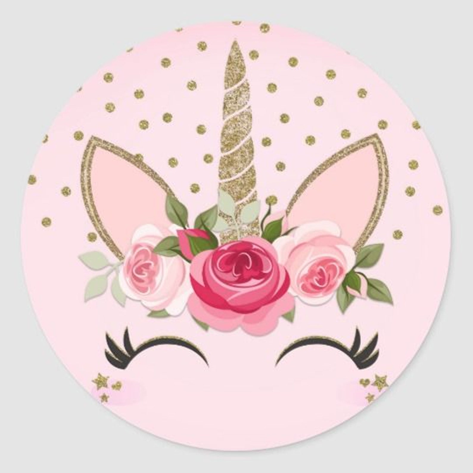 Round Backdrops Unicorn Party Backdrops Pink Flowers Banner | Etsy