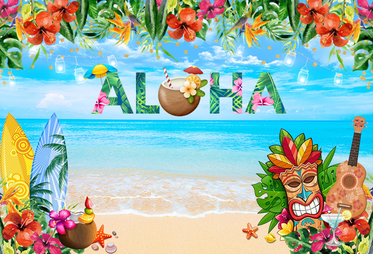 Aloha Hawaii stock vector. Illustration of poster, forest - 147126415