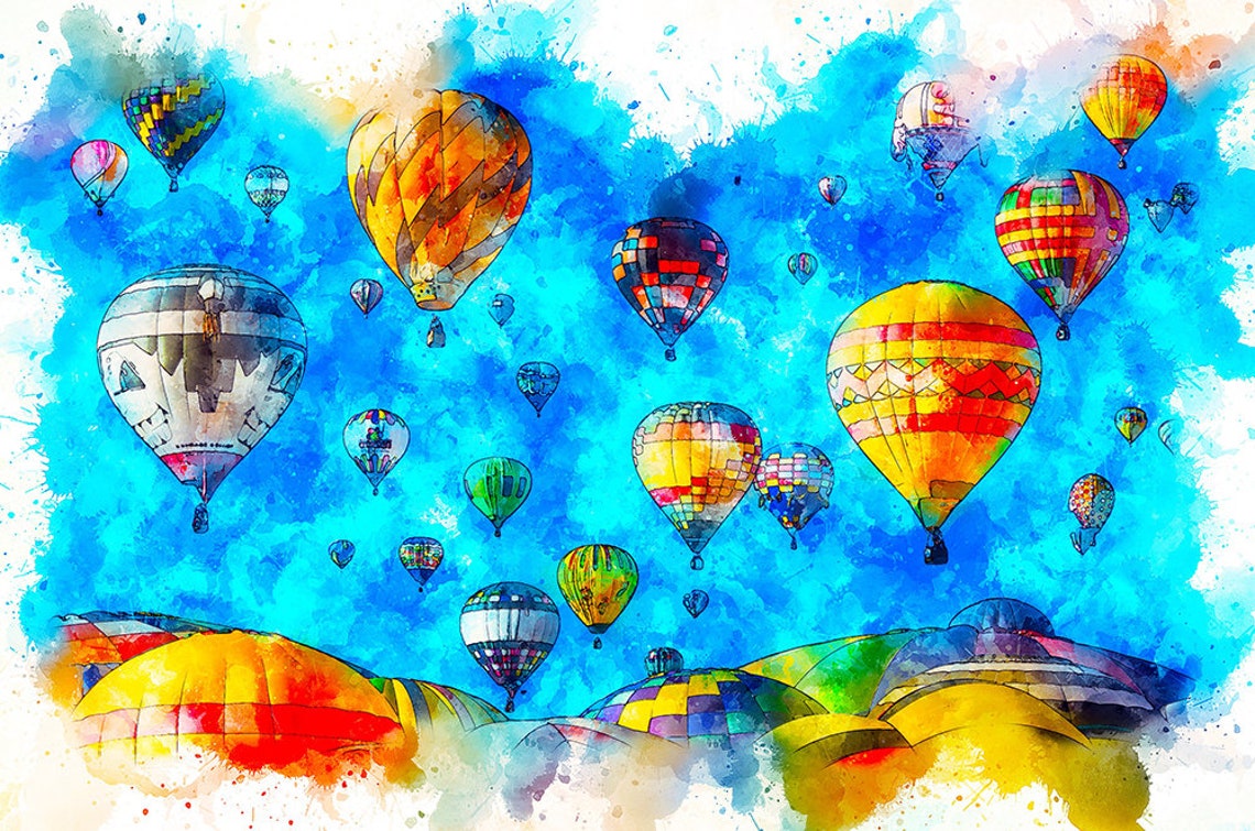 Colorful Hot Air Balloon Backdrop for Photography Backdrops Etsy