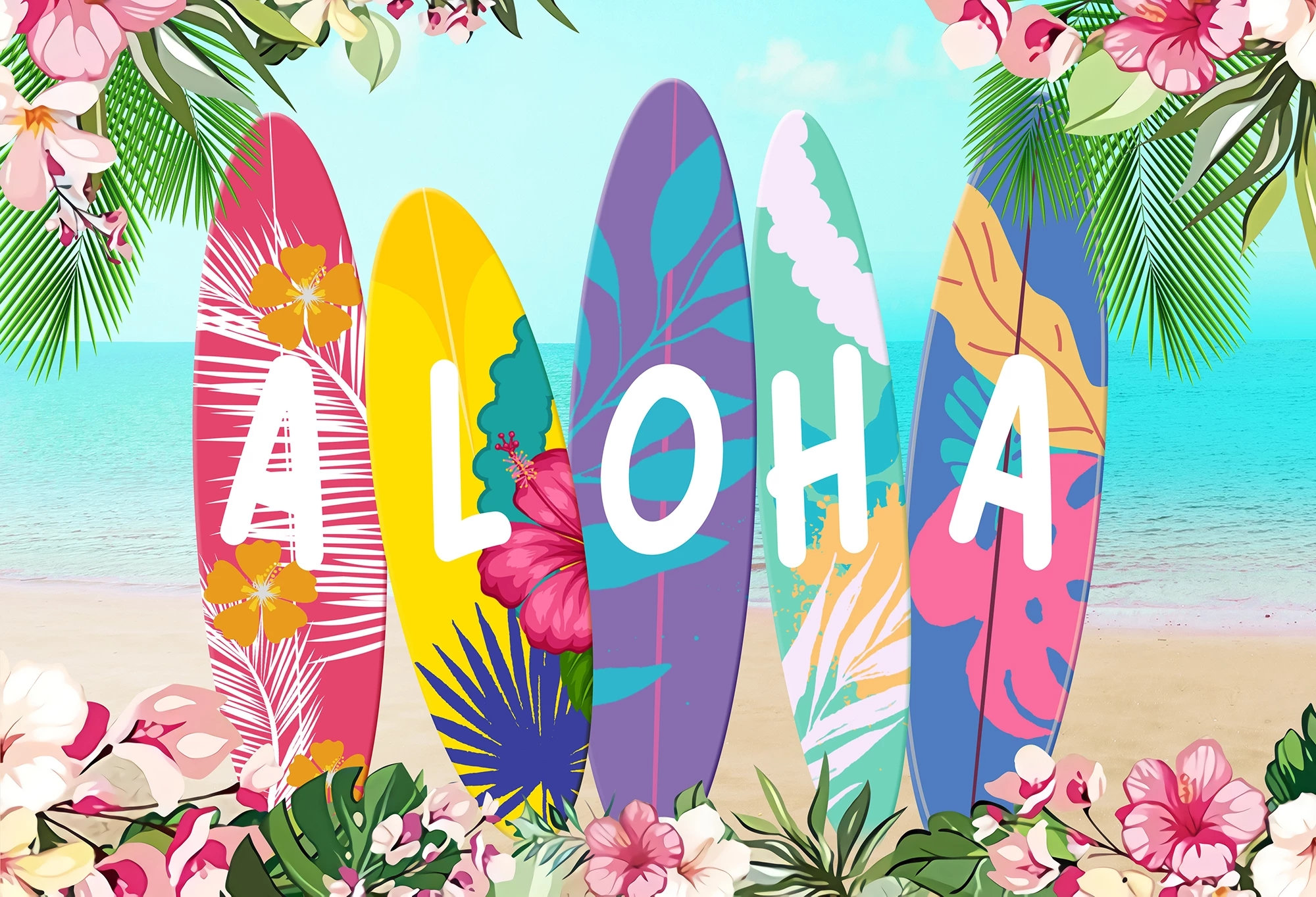 Aloha Luau Backdrop for Event Party Summer Tropical Hawaiian Etsy Aloha Luau Backdrop for Event Party Summer Tropical Hawaiian Etsy