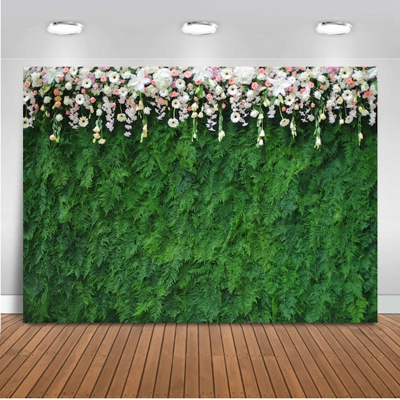 Grass Wall Backdrop for Photo Studio Romantic Flowers Wedding | Etsy
