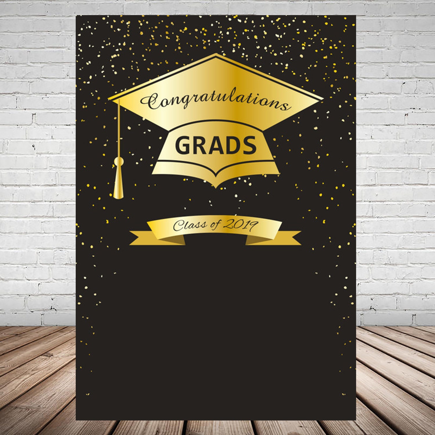 Black Theme Gold Dots Bachelor Cap Backgrounds Congratulations | Etsy