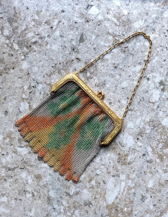 1920s Whiting & David Painted Metal Chain Mail Pur