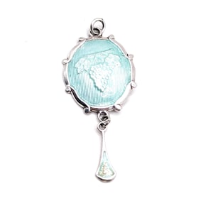 Art Nouveau, Antique Silver Enamel Pendant