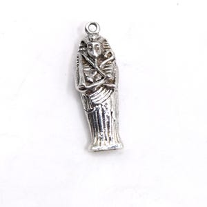 Vintage Silver Egyptian Revival Sarcophagus Pendant Charm