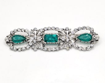 Large Antique Solid Silver Paste brooch