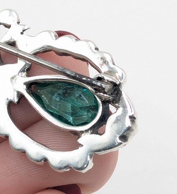 Large Antique Solid Silver Paste brooch - image 8