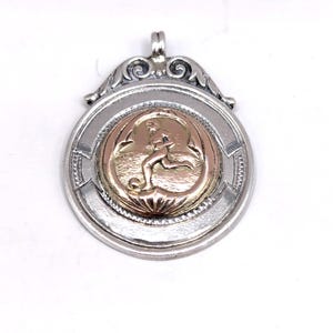 Antique sterling silver & gold football fob medal. Birmingham hallmarks dated 1925