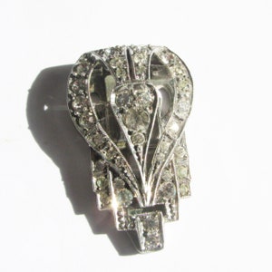 Art Deco silver paste dress clip