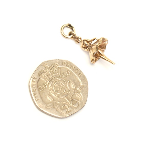 Vintage 9ct gold dancing ballerina charm pendant.… - image 4