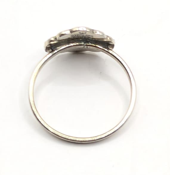 Antique solid silver enamel Norwegian ring by Iva… - image 2