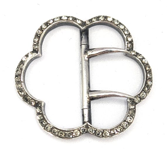 Antique Solid Silver Paste Buckle - image 2
