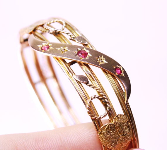 Edwardian 9ct gold bangle bracelet. Birmingham ha… - image 9