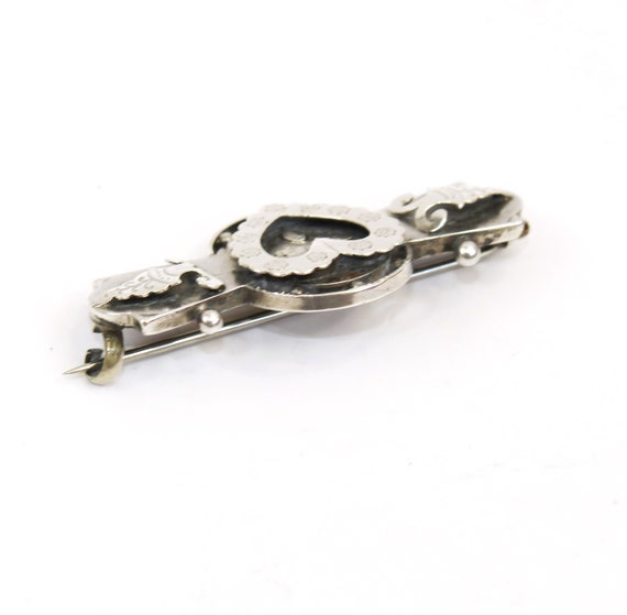 Antique Victorian silver sweetheart brooch. Birmi… - image 3