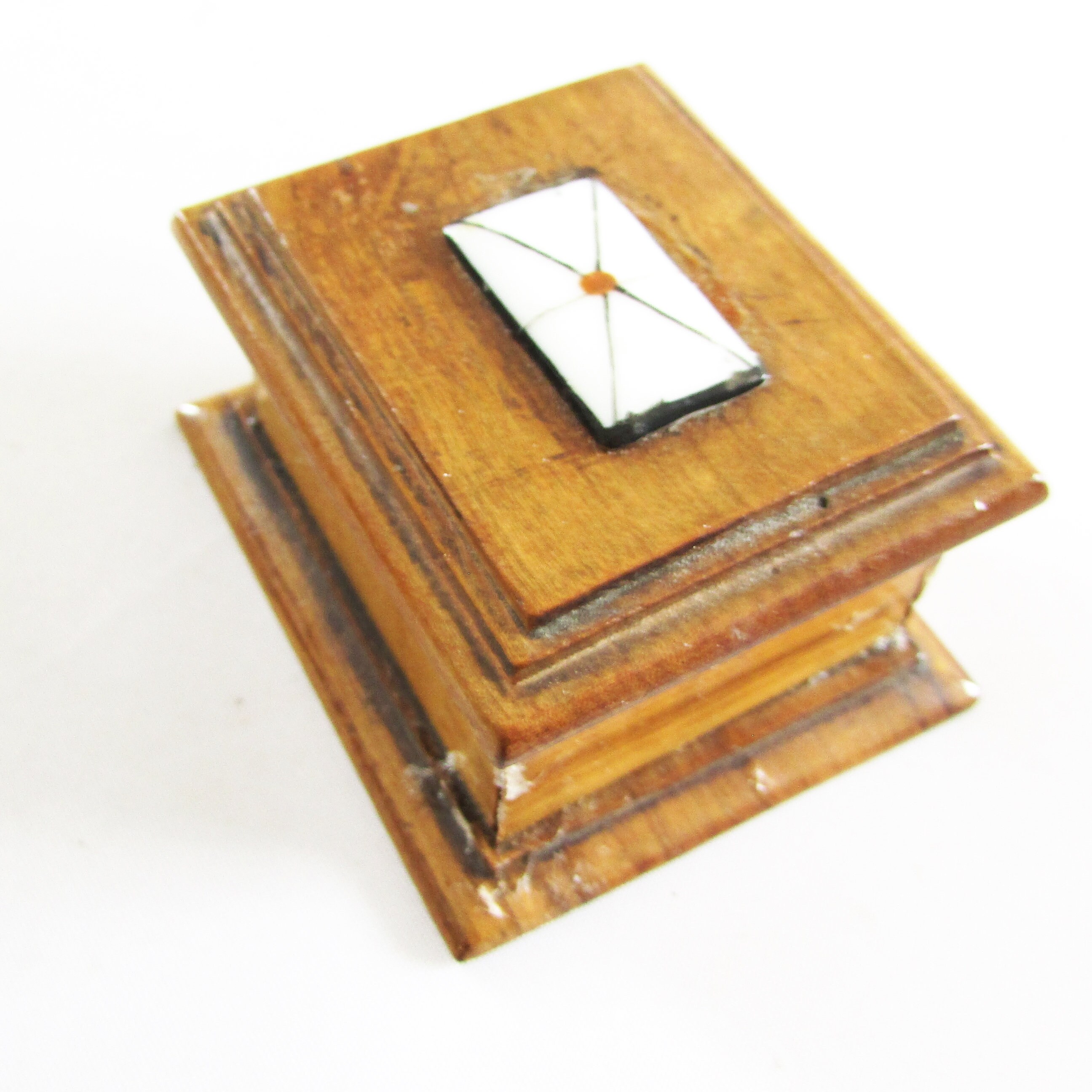 Vintage wooden stamp collectors box with enamel envelope Etsy