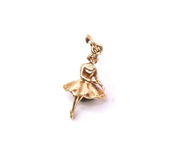 Vintage 9ct gold dancing ballerina charm pendant.… - image 8