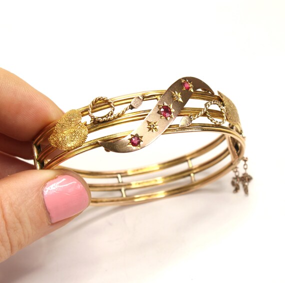 Edwardian 9ct gold bangle bracelet. Birmingham ha… - image 3