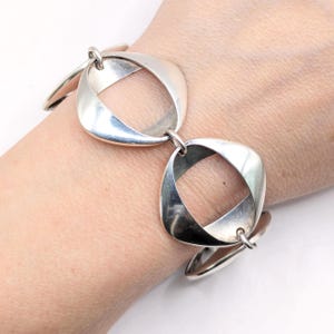 Vintage Georg Jensen Silver Oval Link Bracelet By Henning Koppel Model 190