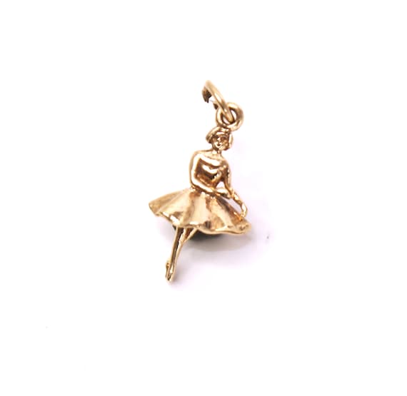 Vintage 9ct gold dancing ballerina charm pendant.… - image 1