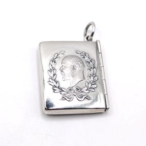 Edwardian Commemorative Silver Stamp Case. Sterling hallmarks dated 1902