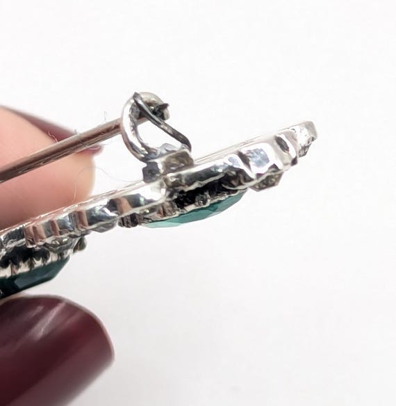 Large Antique Solid Silver Paste brooch - image 9