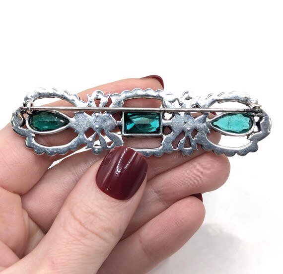 Large Antique Solid Silver Paste brooch - image 7