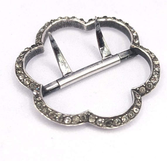 Antique Solid Silver Paste Buckle - image 9