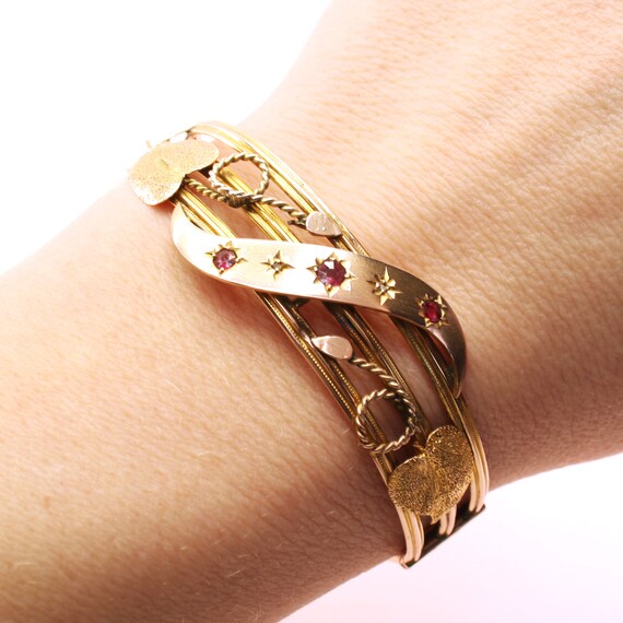 Edwardian 9ct gold bangle bracelet. Birmingham ha… - image 1