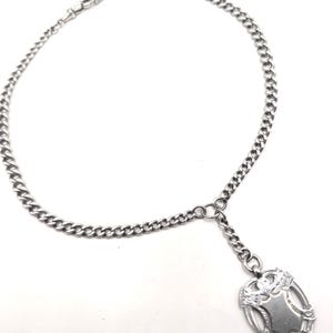 Antique sterling silver double Albert pocket watch converted necklace