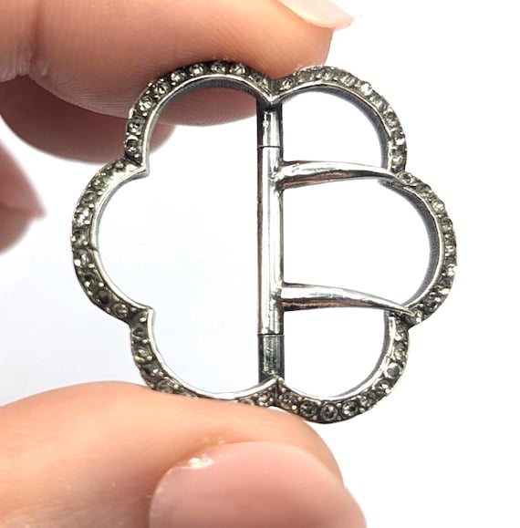 Antique Solid Silver Paste Buckle - image 1