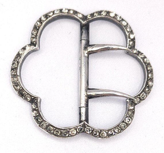 Antique Solid Silver Paste Buckle - image 7